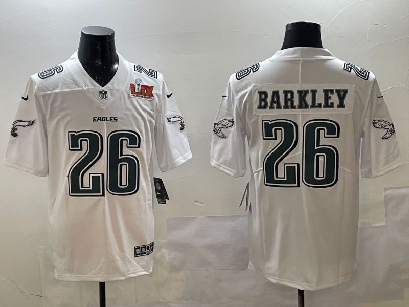 Men Philadelphia Eagles #26 Barkley White Fashion 2025 Nike Limited NFL Jersey style 6